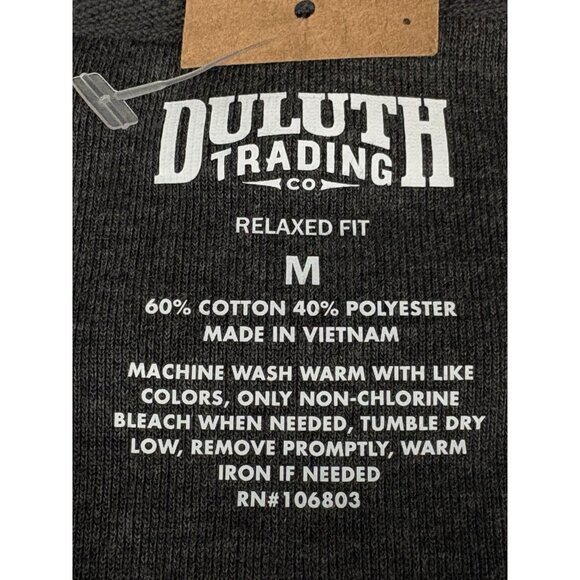 NWT Duluth Trading Co. Burly Thermal Relaxed Fit Henley Men’s M Charcoal Grey - Picture 5 of 15